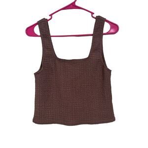 Madewell Purple Textured Crop Top